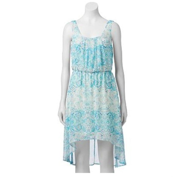 New! Lily Rose Womens S Boho Cottage Romantic Paisley High Low Chiffon Dress - Picture 1 of 12